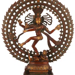 Exotic India Brown & Gold-Toned Lord Shiva as Nataraja Religious Idol Showpiece-image-74