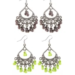 Creative Frogs Set Of 2 Silver-Plated Teardrop Shaped Drop Earrings-7