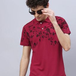 RELANE Floral Printed Polo Collar Cotton T-shirt-image-88