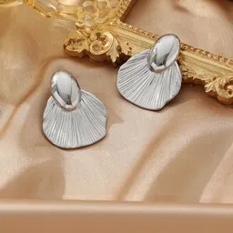 SEAA ENTERPRISES women Silver Plated Feather Shaped Studs Earrings-picture-13