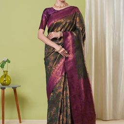 HERE&NOW Woven Design Zari Art Silk Banarasi Saree-picture-33