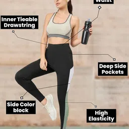 Blinkin Colourblocked Slim-Fit High Waist Ankle Length Tights image 4