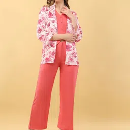 Rhe-Ana V Neck Printed Waistcoat, Trousers & Blazer Co-Ords-image-51