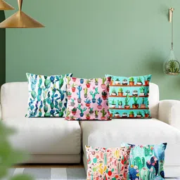 ArtzFolio Multicoloured Set of 5 Square Cushion Covers-image-39