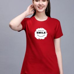 Moda Rapido Women Typography Printed Round Neck Cotton T-shirt-picture-36