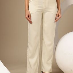 Chemistry Women Relaxed Straight Leg Straight Fit High-Rise Pleated Wide Leg Trousers-picture-39