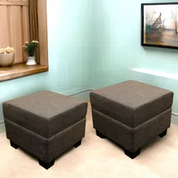 Ikiriya 2-Pcs Brown Square Ottomans-8