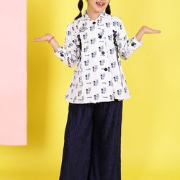 BAESD Girls Abstract Printed Shirt Collar Top-picture-45