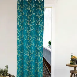 THE CONVERSION Turquoise Blue Room Darkening Long Door Curtain-image-43