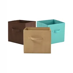 Aura Green Set of 3 Regular Square Foldable & Multipurpose Wardrobe Storage Box Organizer-45