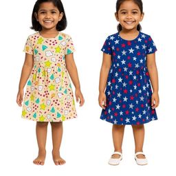 Veecap Girls Cream Dresses-image-133