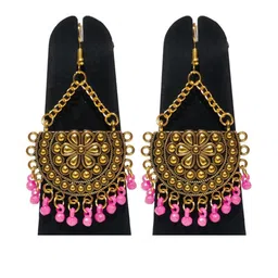 Weariton Women Light Pink & Gold-toned Chandbalis Earrings-37