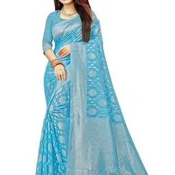 KALINI Woven Design Zari Pure Cotton Banarasi Saree-image-51