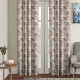 Aura Set of 2 Geometric Black Out Door Curtains-86