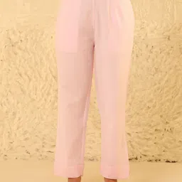 House of Chikankari Women Relaxed Straight Leg Trousers-image-17