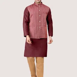 Voniry Men Ethnic Motifs Embroidered Regular Kurta with Pyjamas-picture-56
