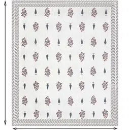 BED-SHEET.COM Grey & Green Floral 144 TC King Bedsheet with 2 Pillow Covers-image-27