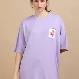 MORSE CODE Graphic Printed Oversized Pure Cotton T-shirt-image-43