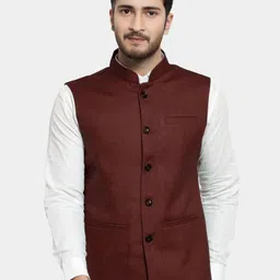 BAESD Mandarin Collar Satin Nehru Jacket-picture-5