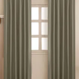 HOMEMONDE Grey 2 Pieces Black Out Long Door Curtains-16