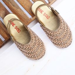 Minesole Girls PU Ethnic Mules-image-86