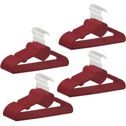 Kuber Industries Red Set Of 40 Plastic Hanger For Clothes-19