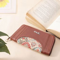 ZOUK Women Ethnic Motifs Printed Leather Zip Around Wallet-8