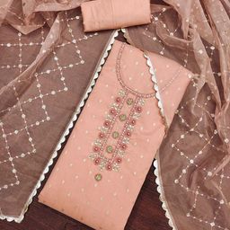 DIVASTRI Embellished Organza Unstitched Dress Material-picture-47
