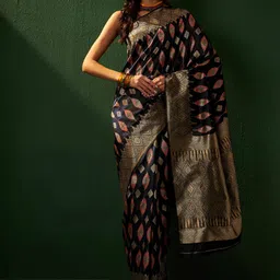 SHADOW & SAINING Woven Design Zari Banarasi Saree-picture-29