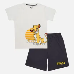 PROTEENS Boys Simba Printed Pure Cotton T-shirt with Shorts Clothing Set-image-23