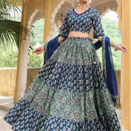 Janasya Printed Ready to Wear Lehenga & Blouse With Dupatta-picture-19