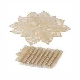 Star Weaves Set Of 8 Flower Design Anti Slip Table Placemats-17