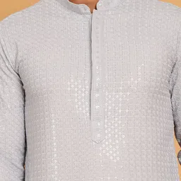 Jompers Men Embroidered Regular Sequinned Kurta with Pyjamas image 5