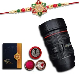DeoDap Roli Chawal Coin Mug & Greeting Card Rakhi Gift Set-image-96
