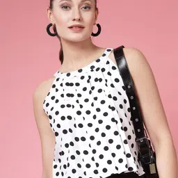 BEING NAUGHTY Polka Dot Print Halter Neck Crop Top-picture-9