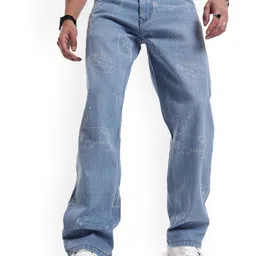 WROGN Men Comfort Regular Fit Printed Mid-Rise Cotton Jeans-image-50
