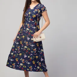 My Swag Floral Print Crepe A-Line Maxi Dress-picture-55