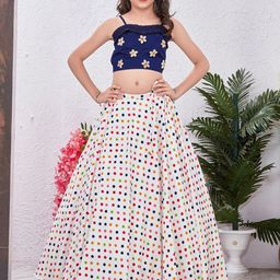 Anneca Girls Embroidered Thread Work Ready to Wear Lehenga &-picture-37