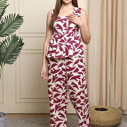 ETC Women Printed Square Neck Night suit-picture-20