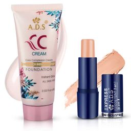 A.D.S Flawless Finish Foundation & Concealer Stick Combo-60ml + 15g - Shade-03-47