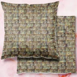 ArtzFolio Multicoloured Set of 2 Velvet Square Cushion Covers-23
