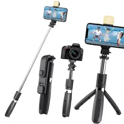DHAN GRD R1s Bluetooth Selfie Sticks with Remote and Selfie Light, 3-in-1 Tripod Stand Monopod, Tripod-4