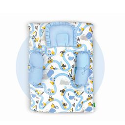 Nuluv Infants Blue & White Printed Pure Cotton Baby Bed Set-picture-13