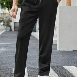 FLYNOFF Men Relaxed Straight Fit Easy Wash Trousers-image-24