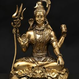 Exotic India Gold-Toned Lord Shiva Religious Brass Idol Showpiece-picture-39