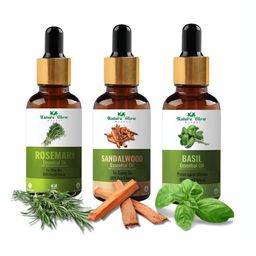 Nature Glow Herbal Set Of 3 Rosemary With Sandalwood & Basil Essential Oils- 15ml Each-43