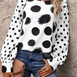 Stylecast X Slyck Polka Dot Print Top-picture-4