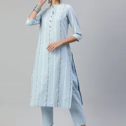 KALINI Women Regular Thread Work Kurta with Trousers-picture-28