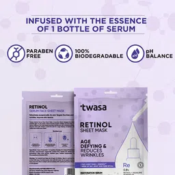 Twasa Set Of 3 Retinol Sheet Mask For Anti Aging - 20 g Each image 2