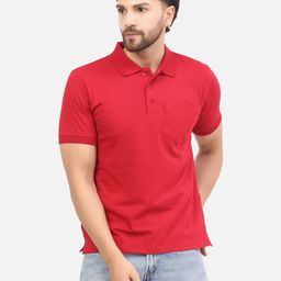 ALARM Men Solid Polo Collar Cotton T-shirt-image-16